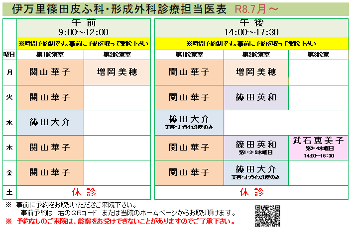 外来担当一覧表